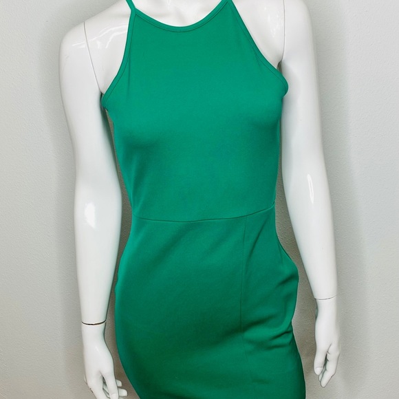 Misguided Teal Halter Bodycon Dress - Picture 2 of 6